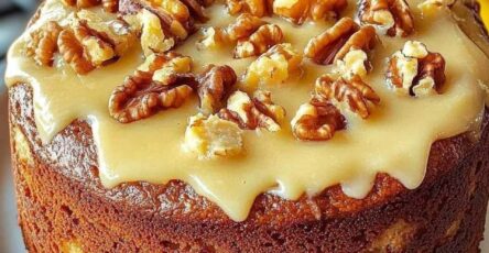 Luscious Vanilla Banana Walnut Cake