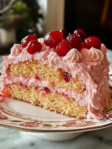 Maraschino Cherry Cake with Frosting