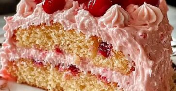 Maraschino Cherry Cake with Frosting