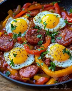 Mediterranean-Style Skillet with Sausage and Eggs