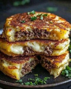 Cheesy Stuffed Potato Pancakes