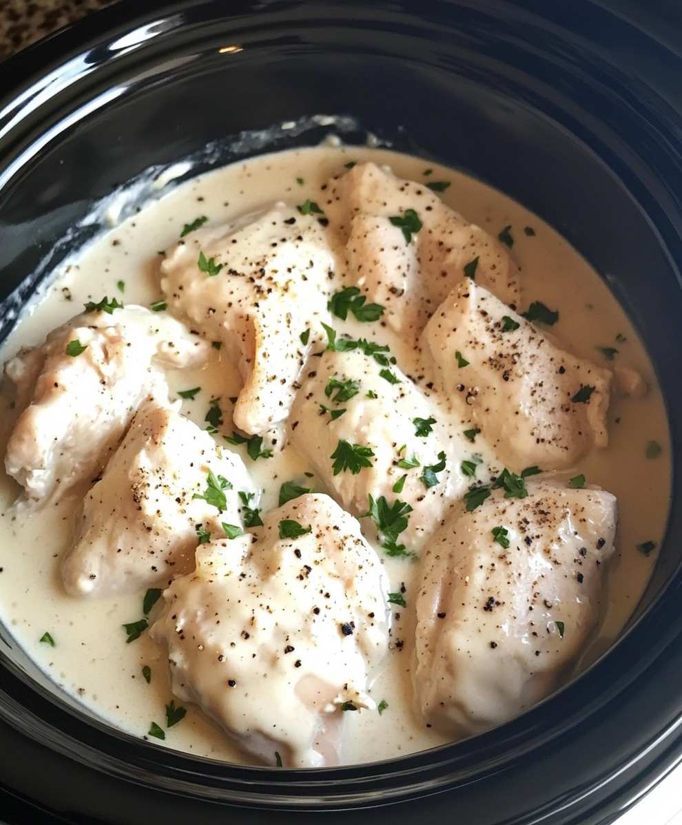 Slow Cooker Creamy Chicken & Gravy